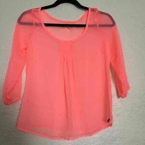XS hollister neon pink blouse